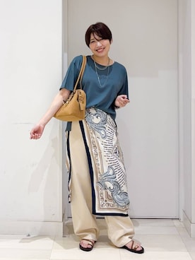 「アイテム（バンダナ/スカーフ）」を使った、tahanyanさん（レディース・155cm・40代）の夏コーディネート