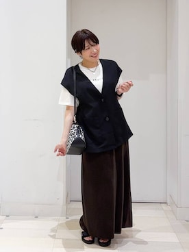 「GLOBAL WORK（グローバルワーク）のリッチクリーンプリントT半袖/147640（Tシャツ/カットソー）」を使った、tahanyanさん（レディース・155cm・40代）の秋コーディネート