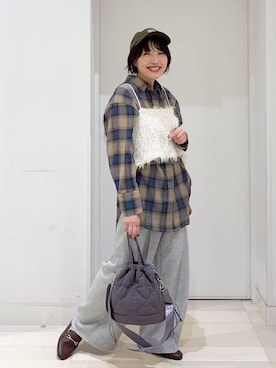 「GLOBAL WORK（グローバルワーク）のアイテム（バッグ）」を使った、tahanyanさん（レディース・155cm）の夏コーディネート