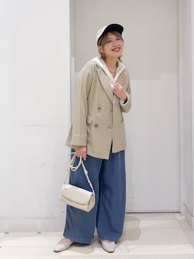 「GLOBAL WORK（グローバルワーク）のアイテム（帽子）」を使った、tahanyanさん（レディース・155cm）の春コーディネート