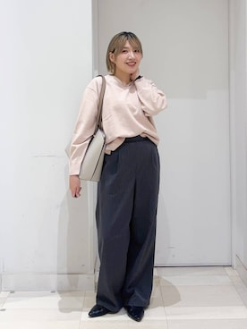 「GLOBAL WORK（グローバルワーク）のらくっションポインテッドバブーシュ/282406（パンプス、ブラック系）」を使った、tahanyanさん（レディース・155cm）の春コーディネート