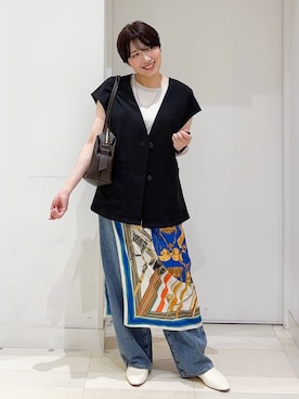 「アイテム（ボストンバッグ）」を使った、tahanyanさん（レディース・155cm・40代）の夏コーディネート