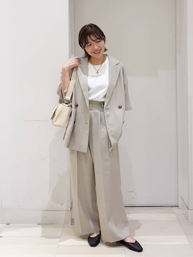 「GLOBAL WORK（グローバルワーク）のらくっション撥水フィットパンプス/135895（パンプス、ブラック系）」を使った、tahanyanさん（レディース・155cm）の夏コーディネート