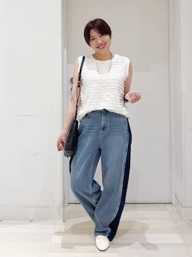 「アイテム（ショルダーバッグ）」を使った、tahanyanさん（レディース・155cm・40代）の夏コーディネート