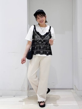 「GLOBAL WORK（グローバルワーク）のアイテム（帽子）」を使った、tahanyanさん（レディース・155cm）の夏コーディネート