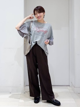 「アイテム（ローファー）」を使った、tahanyanさん（レディース・155cm・40代）の秋コーディネート