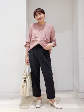 「アイテム（ローファー）」を使った、tahanyanさん（レディース・155cm・40代）の秋コーディネート