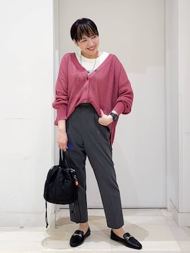「アイテム（ローファー）」を使った、tahanyanさん（レディース・155cm・40代）の夏コーディネート
