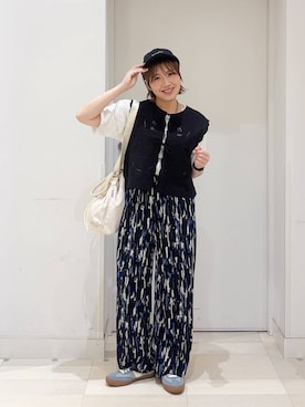 「GLOBAL WORK（グローバルワーク）のエアかるクラシックスニーカー/135751（スニーカー、ブルー系）」を使った、tahanyanさん（レディース・155cm）の春コーディネート