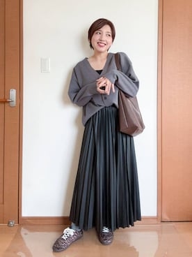 「アイテム（スカート）」を使った、tahanyanさん（レディース・155cm・40代）の秋コーディネート