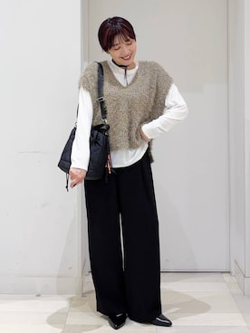 「アイテム（チョーカー）」を使った、tahanyanさん（レディース・155cm・40代）の秋コーディネート