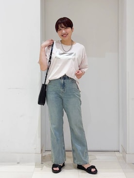 「アイテム（ショルダーバッグ）」を使った、tahanyanさん（レディース・155cm・40代）の夏コーディネート