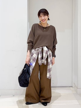 「GLOBAL WORK（グローバルワーク）のアイテム（シャツ/ブラウス）」を使った、tahanyanさん（レディース・155cm）の秋コーディネート