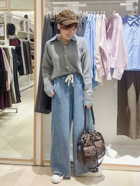 「GLOBAL WORK（グローバルワーク）のアイテム（キャップ）」を使った、tahanyanさん（レディース・155cm）の秋コーディネート