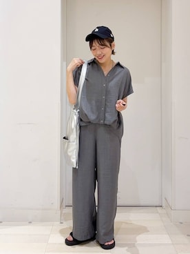 「NEW ERA（ニューエラ）のNEW ERA/920TYP/26/616634（キャップ、ブラック系）」を使った、tahanyanさん（レディース・155cm）の夏コーディネート