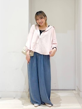 「GLOBAL WORK（グローバルワーク）のらくっション撥水フィットパンプス/135895（パンプス、ベージュ系）」を使った、tahanyanさん（レディース・155cm）の春コーディネート