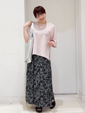 「アイテム（トートバッグ）」を使った、tahanyanさん（レディース・155cm・40代）の夏コーディネート