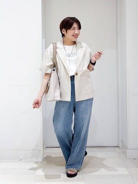 「アイテム（トートバッグ）」を使った、tahanyanさん（レディース・155cm・40代）の夏コーディネート