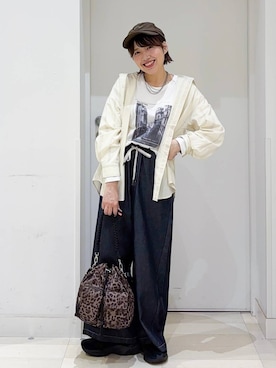 「GLOBAL WORK（グローバルワーク）のアイテム（キャップ）」を使った、tahanyanさん（レディース・155cm）の秋コーディネート