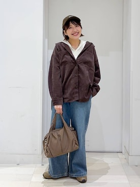 「GLOBAL WORK（グローバルワーク）のアイテム（キャップ）」を使った、tahanyanさん（レディース・155cm）の秋コーディネート