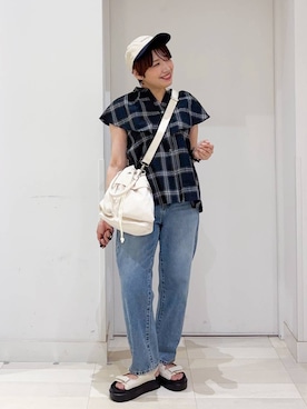 「アイテム（帽子）」を使った、tahanyanさん（レディース・155cm・40代）の夏コーディネート