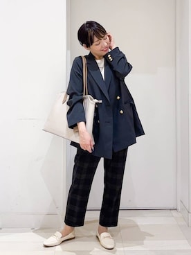 「アイテム（ローファー）」を使った、tahanyanさん（レディース・155cm・40代）の秋コーディネート