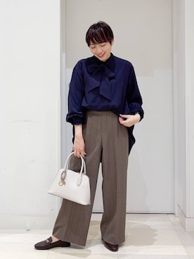 「アイテム（ショルダーバッグ）」を使った、tahanyanさん（レディース・155cm・40代）の秋コーディネート