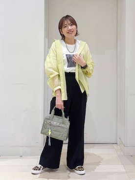 「GLOBAL WORK（グローバルワーク）のUNISEX/ステンレスショートチェーンネックレス/324415（ネックレス、ホワイト系）」を使った、tahanyanさん（レディース・155cm）の春コーディネート