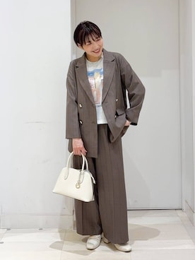 「アイテム（テーラードジャケット）」を使った、tahanyanさん（レディース・155cm・40代）の秋コーディネート