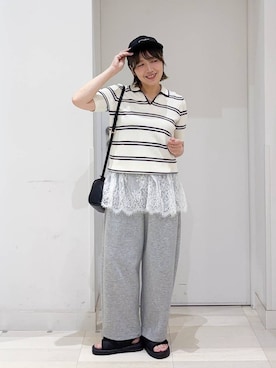 「GLOBAL WORK（グローバルワーク）のアイテム（帽子）」を使った、tahanyanさん（レディース・155cm）の夏コーディネート