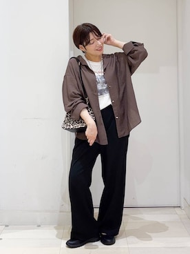 「アイテム（ショルダーバッグ）」を使った、tahanyanさん（レディース・155cm・40代）の秋コーディネート
