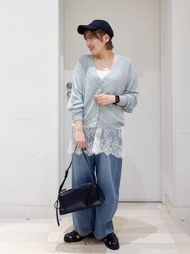 「GLOBAL WORK（グローバルワーク）のアイテム（帽子）」を使った、tahanyanさん（レディース・155cm）の春コーディネート