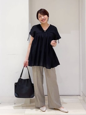 「アイテム（ショルダーバッグ）」を使った、tahanyanさん（レディース・155cm・40代）の夏コーディネート