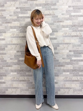 「GLOBAL WORK（グローバルワーク）のらくっション撥水フィットパンプス/135895（パンプス、ベージュ系）」を使った、tahanyanさん（レディース・155cm）の春コーディネート