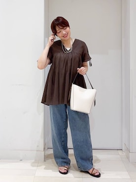 「アイテム（デニムパンツ）」を使った、tahanyanさん（レディース・155cm・40代）の夏コーディネート