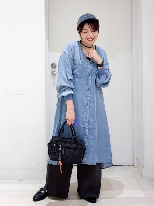 グローバルワーク　しゅり/エアリーリラックスデニムワンピース ジャンスカ グローバルワーク しゅり/エアリーリラックスデニムワンピース