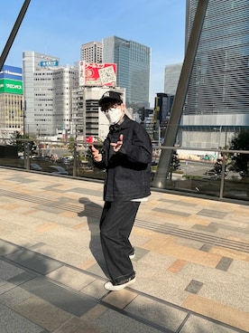 「soerte」｜「アイテム（デニムジャケット）」を使った、Yuさん（メンズ・166cm）の春コーディネート