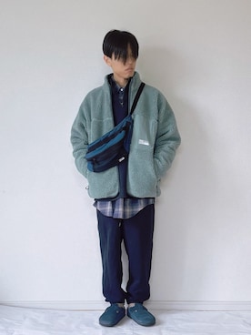 「アイテム（スウェットパンツ、グレー系）」を使った、ヨコちゃんさん（メンズ・165cm）の秋コーディネート