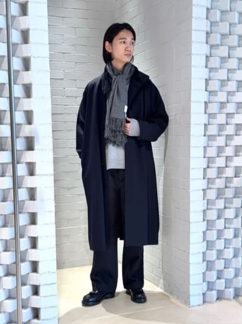 ウールギャバジン スタンドカラーコート（ステンカラーコート）｜CABaN