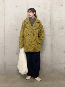 「アイテム（ステンカラーコート）」を使った、みてきちさん（レディース・155cm）の秋コーディネート
