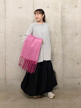 「SENSE OF PLACE by URBAN RESEARCH（センスオブプレイスバイアーバンリサーチ）のヴィンテージルーズスウェット（Tシャツ/カットソー）」を使った、みてきちさん（レディース・155cm）の秋コーディネート