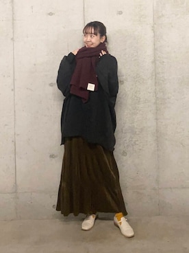 「SENSE OF PLACE by URBAN RESEARCH（センスオブプレイスバイアーバンリサーチ）のヴィンテージルーズスウェット（Tシャツ/カットソー）」を使った、みてきちさん（レディース・155cm）の秋コーディネート