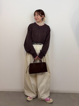 「KBF（ケイビーエフ）のアイテム（バッグ）」を使った、みてきちさん（レディース・155cm）の春コーディネート