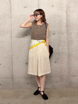 「アイテム（バンダナ/スカーフ）」を使った、みてきちさん（レディース・155cm）の夏コーディネート