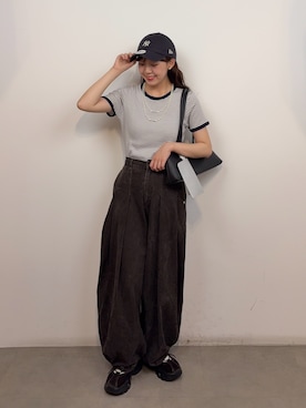 「KBF（ケイビーエフ）のアイテム（パンツ）」を使った、みてきちさん（レディース・155cm）の夏コーディネート