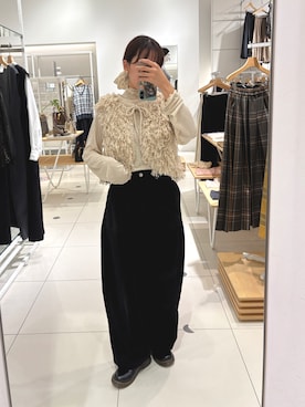 「骨格ストレート」｜「KBF（ケイビーエフ）のアイテム（ニット/セーター）」を使った、みてきちさん（レディース・155cm）の秋コーディネート