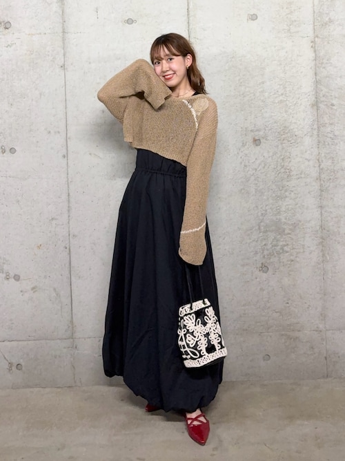 ニット セール】メッシュクロップドステッチセーター（ニット/セーター