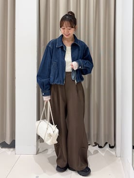 「SENSE OF PLACE by URBAN RESEARCH（センスオブプレイスバイアーバンリサーチ）のアイテム（Tシャツ/カットソー）」を使った、みてきちさん（レディース・155cm）の秋コーディネート