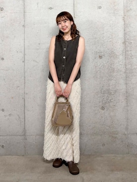 「アイテム（スリッポン）」を使った、みてきちさん（レディース・155cm）の夏コーディネート