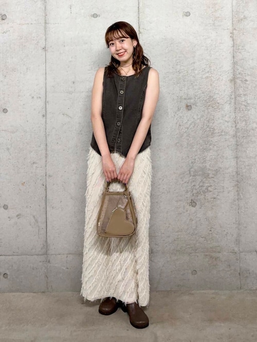 Rene 新品未使用　サマーニットスカート ニットスカート 透かし編み ハイウエスト[品番：II000007592